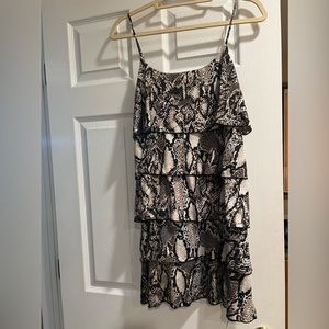 Spaghetti straps print dress snake print